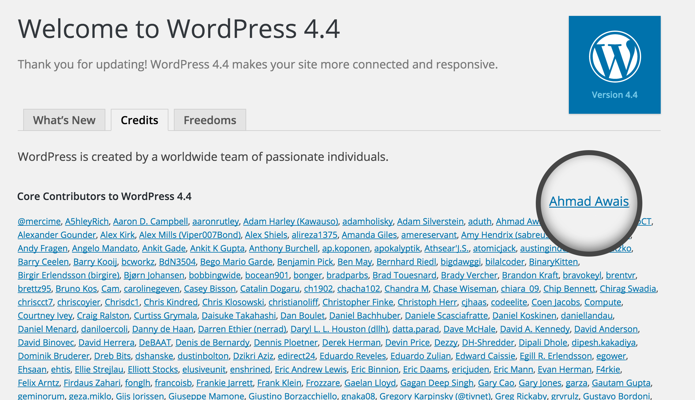 Ahmad Awais Core Contributor at WordPress 4.4