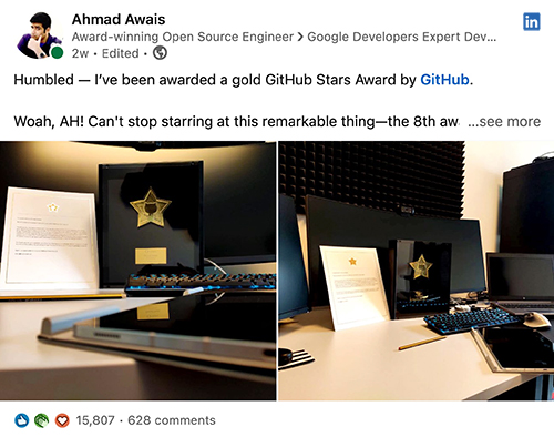 Ahmad Awais GitHub Stars Award